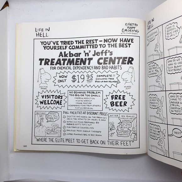 THE BIG BOOK OF HELL Hardcover 1st ed. Matt Groening SIMPSONS Cartoons VGUC 1990 - Picture 7 of 12